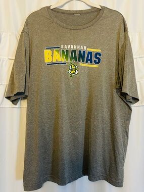 Savannah Bananas Gray Graphic Team Tee Shirt Size L